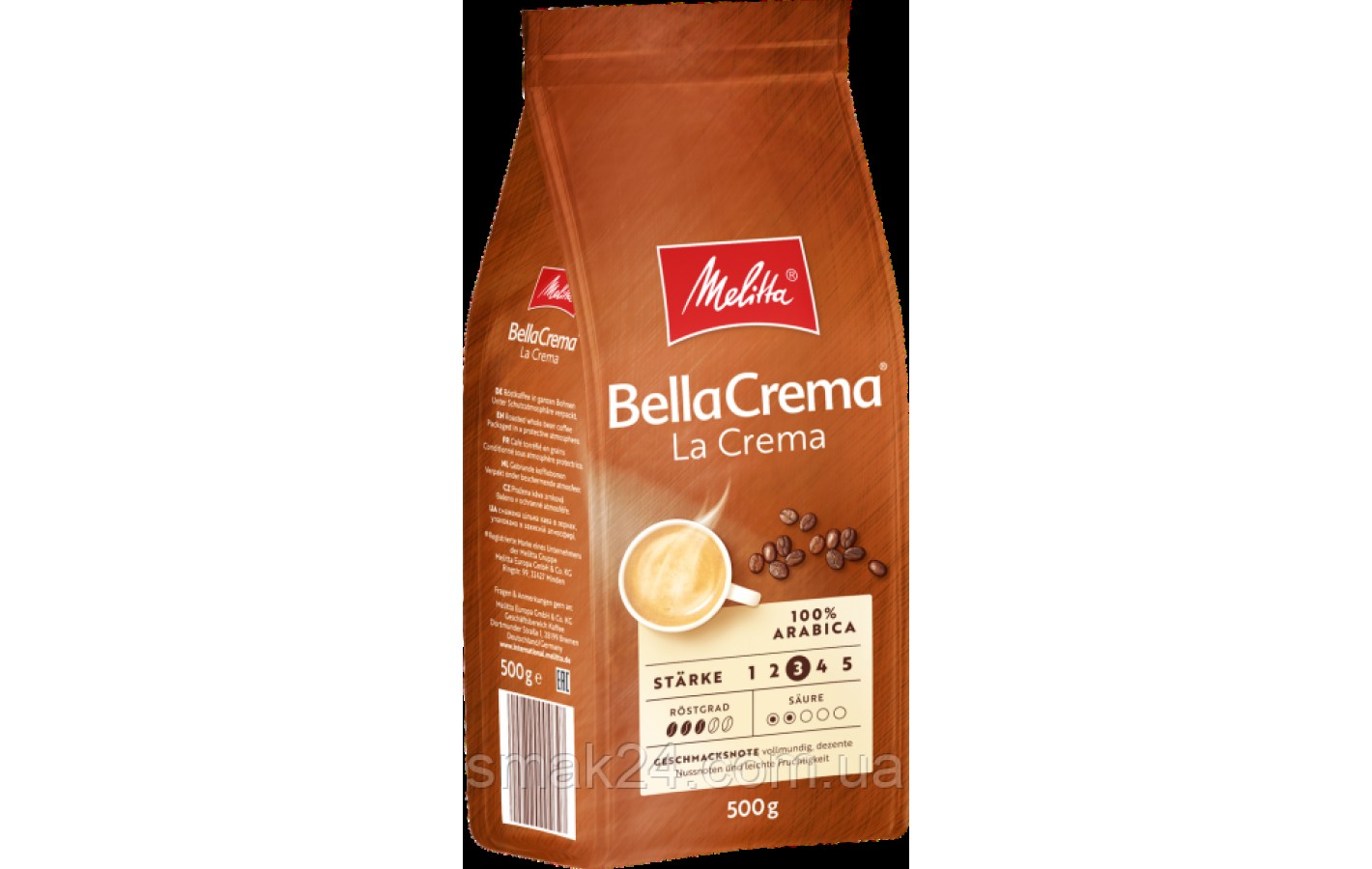 Кава в зернах Melitta Bella la Crema 100% Арабіка 500 г Німеччина