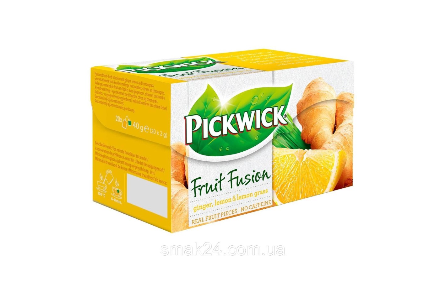 Чай фруктовый Pickwick Fruit Fusion ginger, lemon & lemon grass 20пак. 40г Нидерланды