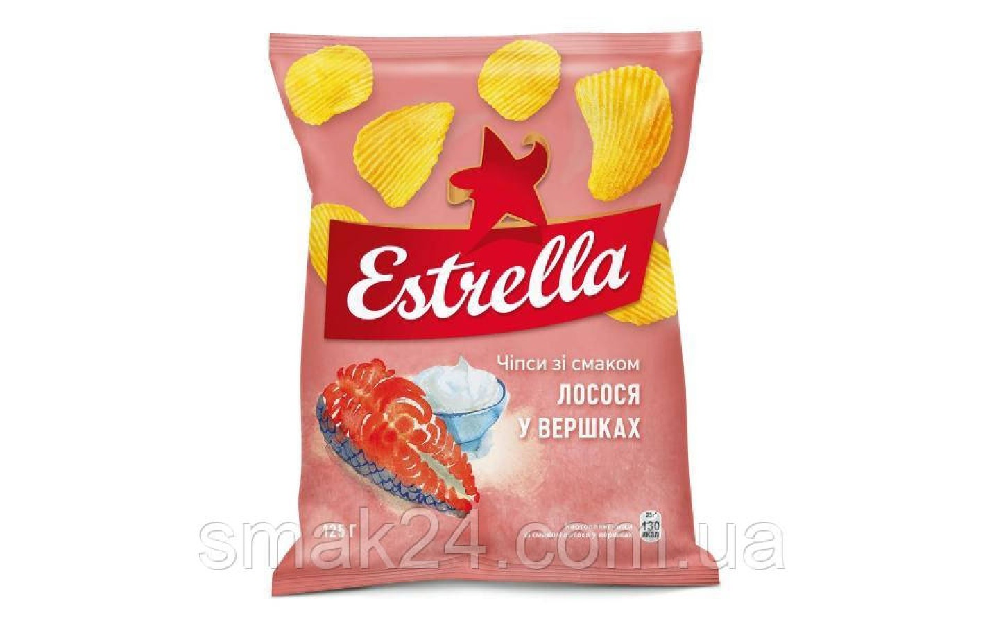Чипсы со вкусом лосось в сливках Estrella 125г Украина