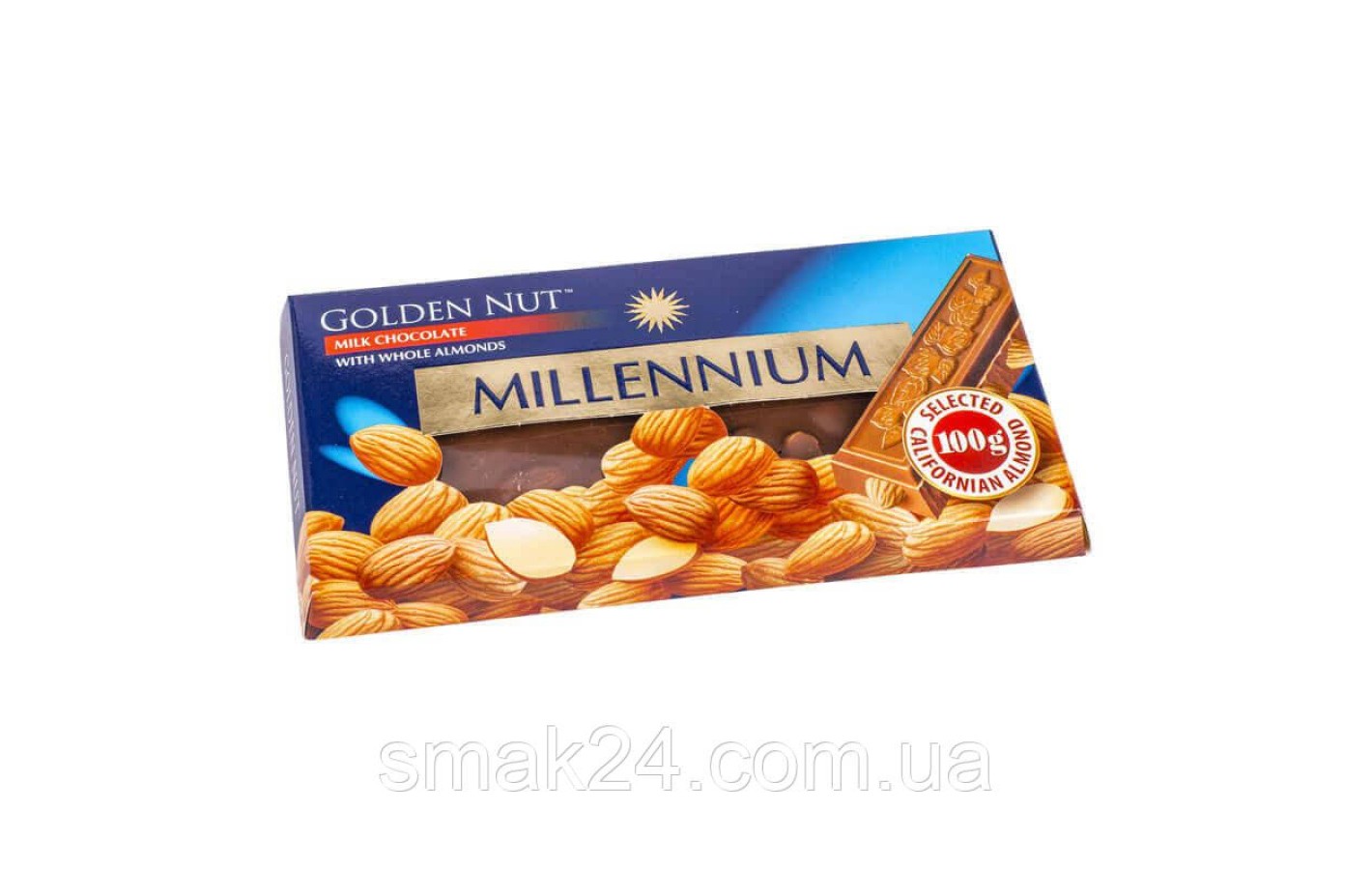 Шоколад молочный Millennium с цельным миндалем 100г Украина