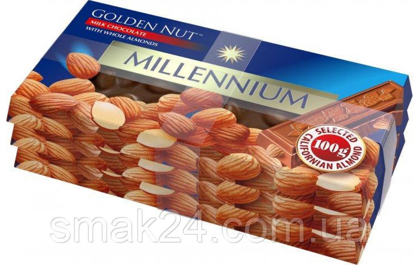 Шоколад молочный Millennium с цельным миндалем 100г Украина
