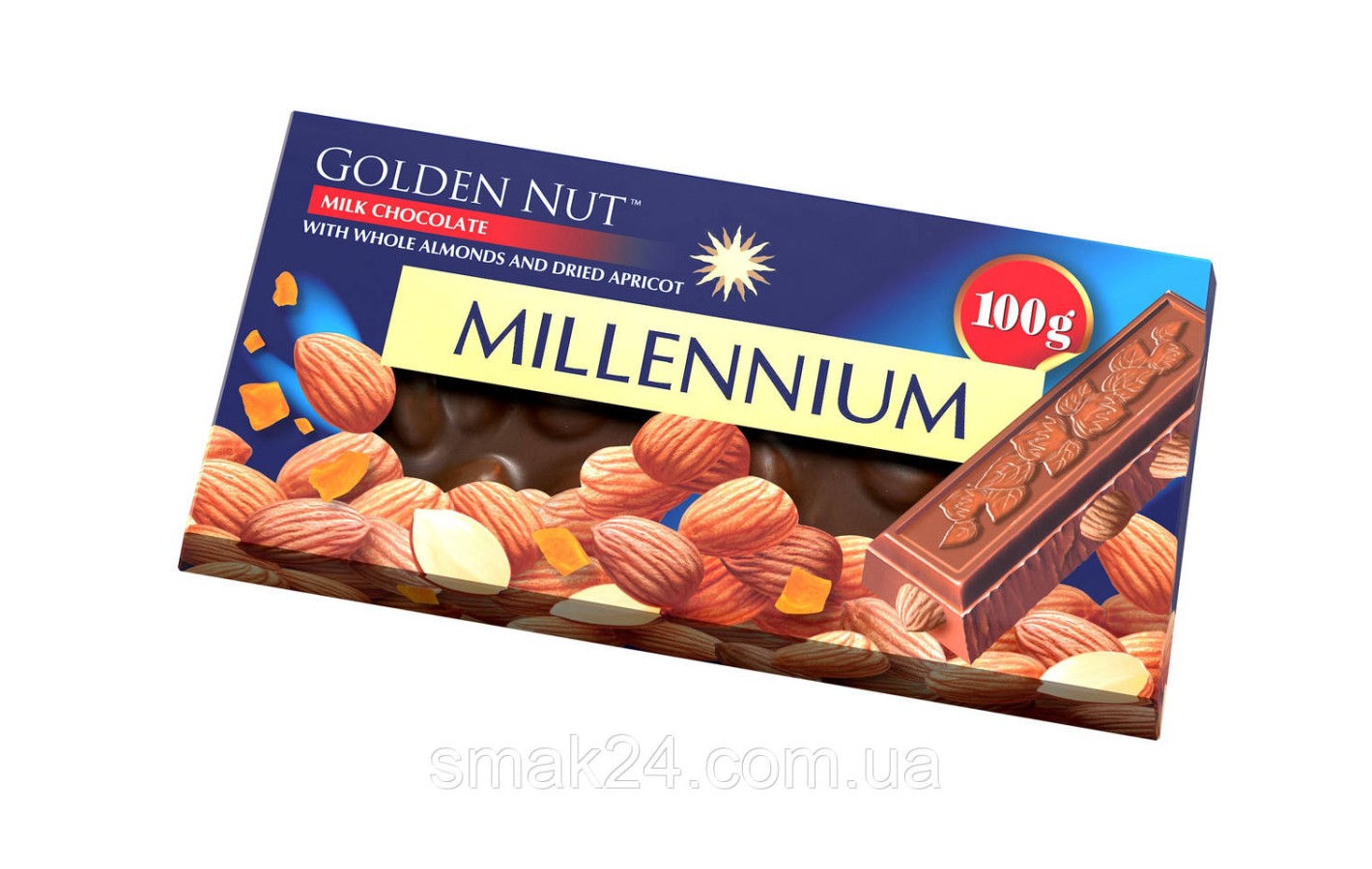 Шоколад молочный Millennium с цельным миндалем 100г Украина