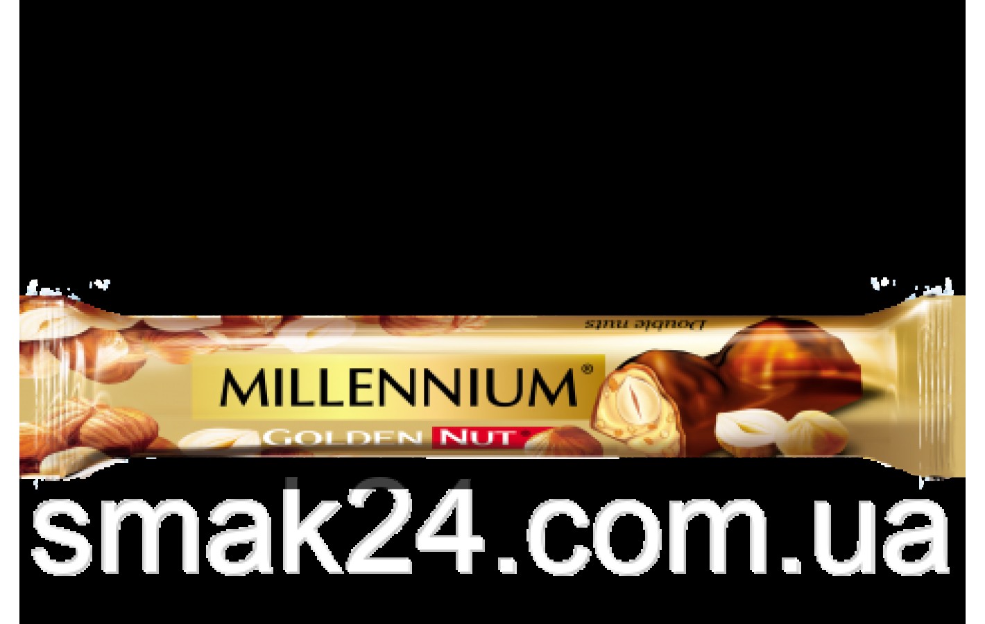 Шоколад чорний із начинкою і цілим Millennium Double Nuts 40 г Україна