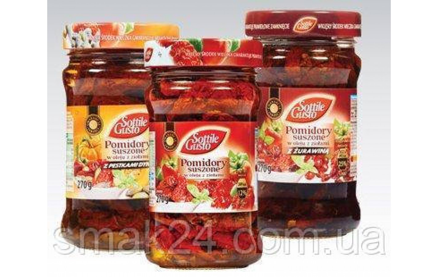 В'ялені помідори в олії з травами Sottile Gusto Pomidory suszone w oleju z ziolami 270 г Польща