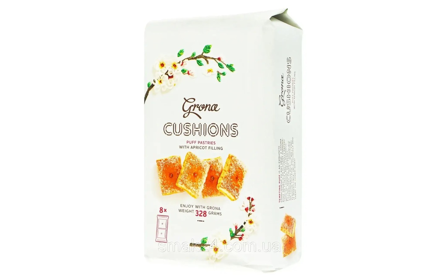 Печиво Шарєні подушечки зі фруктовим смаком  Cushions ТМ Grona (8*41 г) 328 г Україна