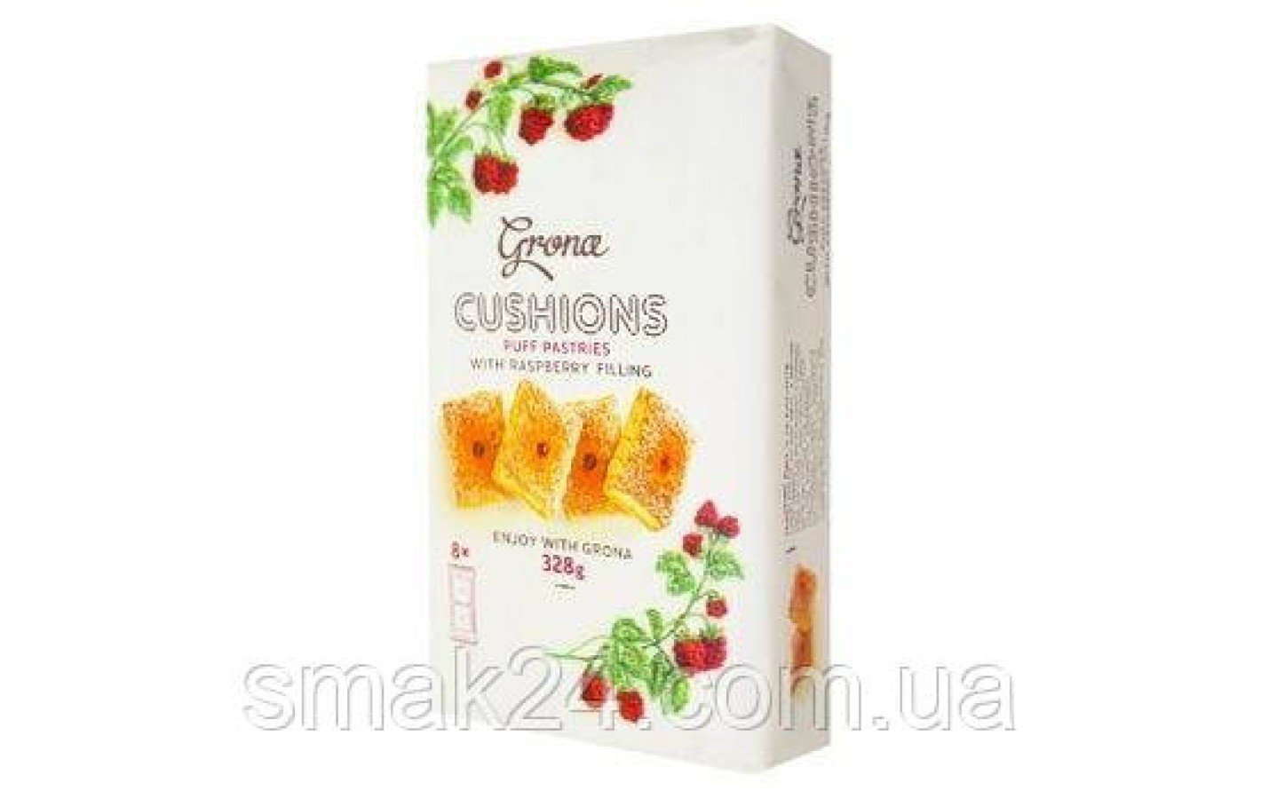 Печиво здобне листове Ажур з малиновою начинкою Azhur ТМ Grona (8*41 г) 328 г Україна