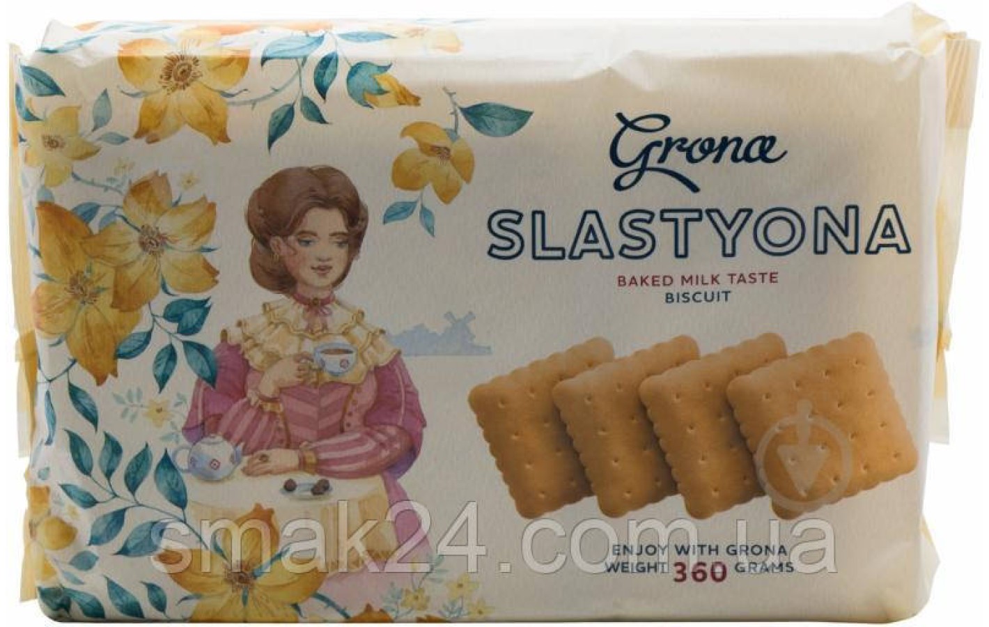 Печиво Сластена затяжне зі смаком топленого молока Slastyona ТМ Grona (6 * 60 г) 360 г Україна