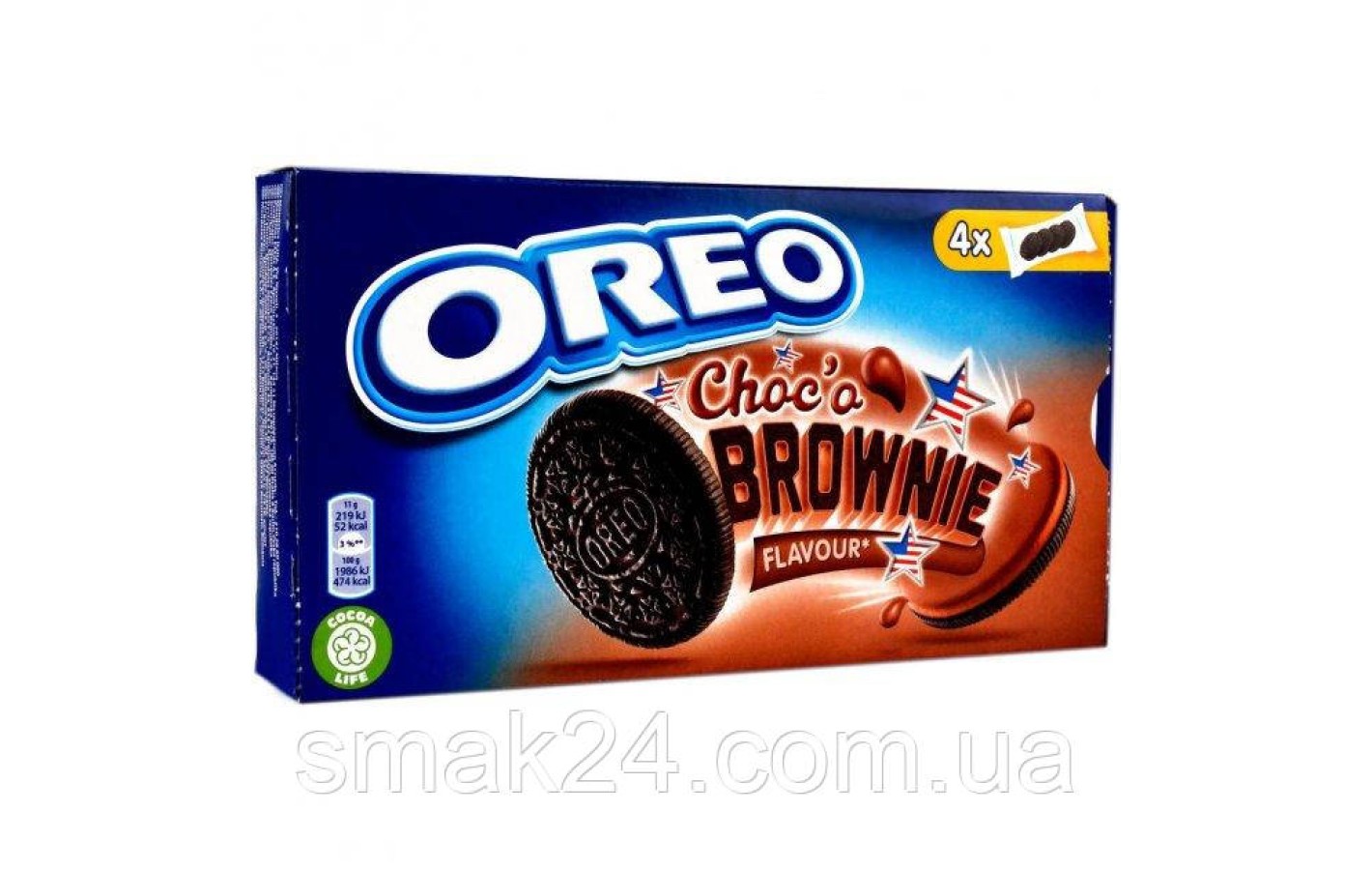 Печиво-сендвіч зі смаком шоколадного Брауні OREO Choc'o Brownie (4x44 г) 176г Швейцарія