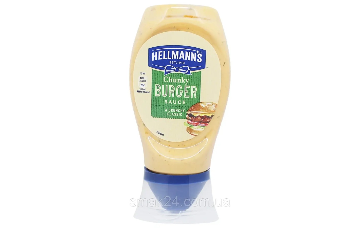Соус для бургеров классический Chunky Burger sauce a crunchy classic Hellmanns 250мл Нидерланды
