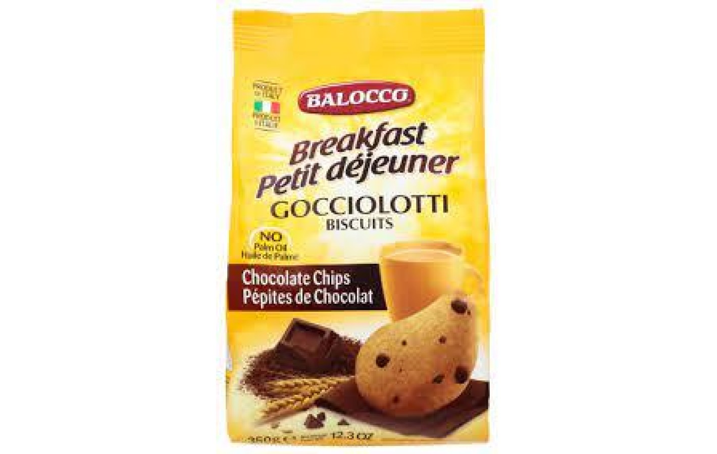 Печиво з шоколадною крихтою БЕЗ ПАЛЬМОВОЇ ОЛІЇ Gociolotti Balocco 350g Італія