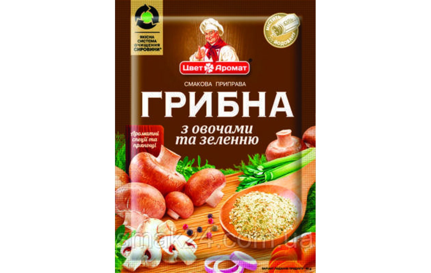 Приправа грибна з овочами та зеленню без ГМО Цвіт Аромат 80г