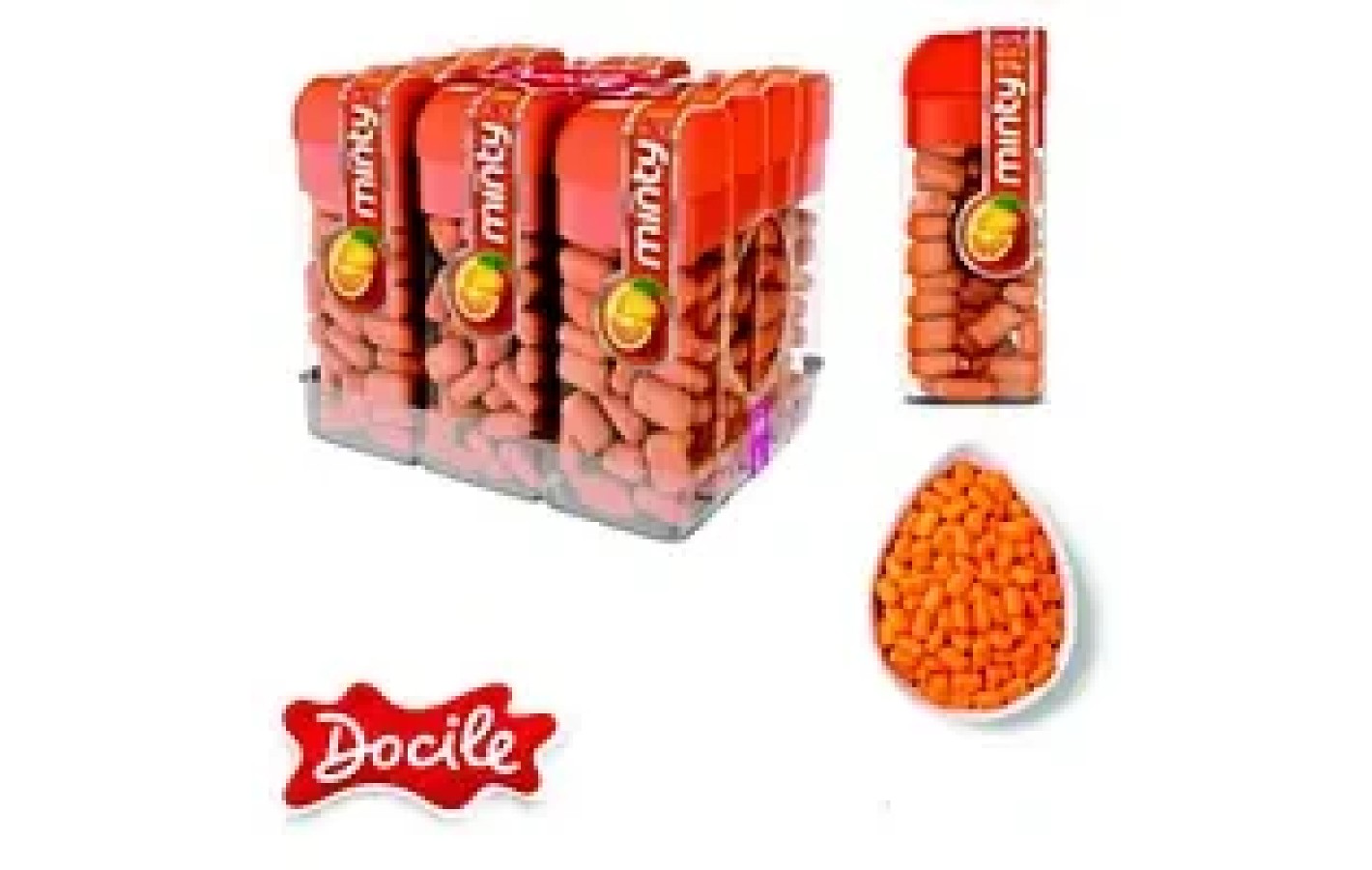 Драже с апельсиновым вкусом Docile Minty (12x14г) 168г Бразилия