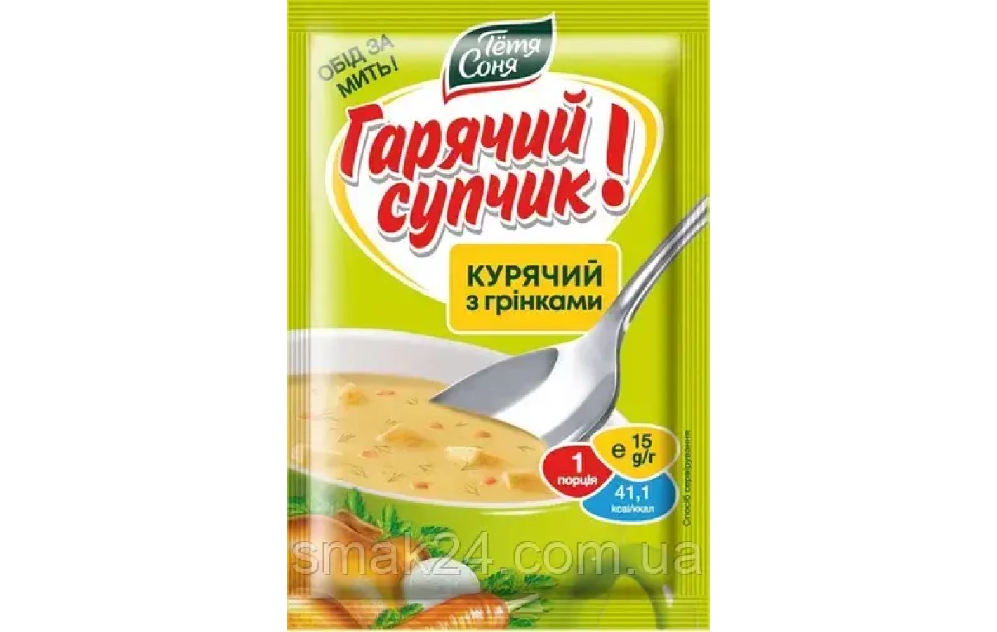 Суп куриный с гренками быстрого приготовления Тетя Соня 15г