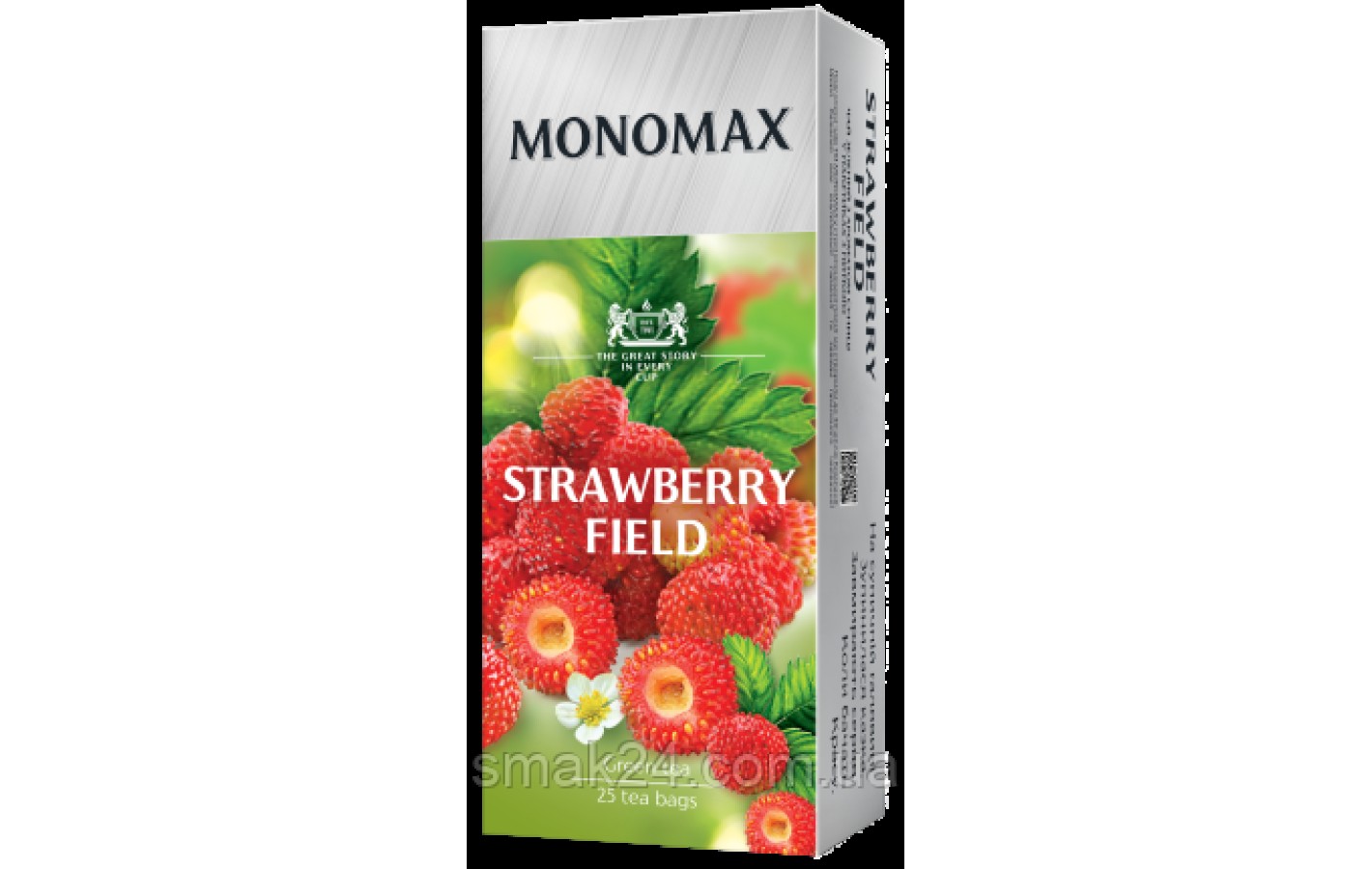 Чай зеленый со вкусом земляники пакетированный Monomax (25 пакетиков х 1,5г) 37,5г