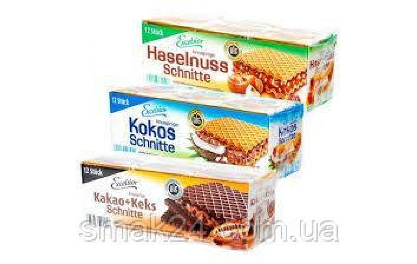 Вафлі Excelsior Haselnuss Schnitte з фундуком 250 г/12шт. Германия