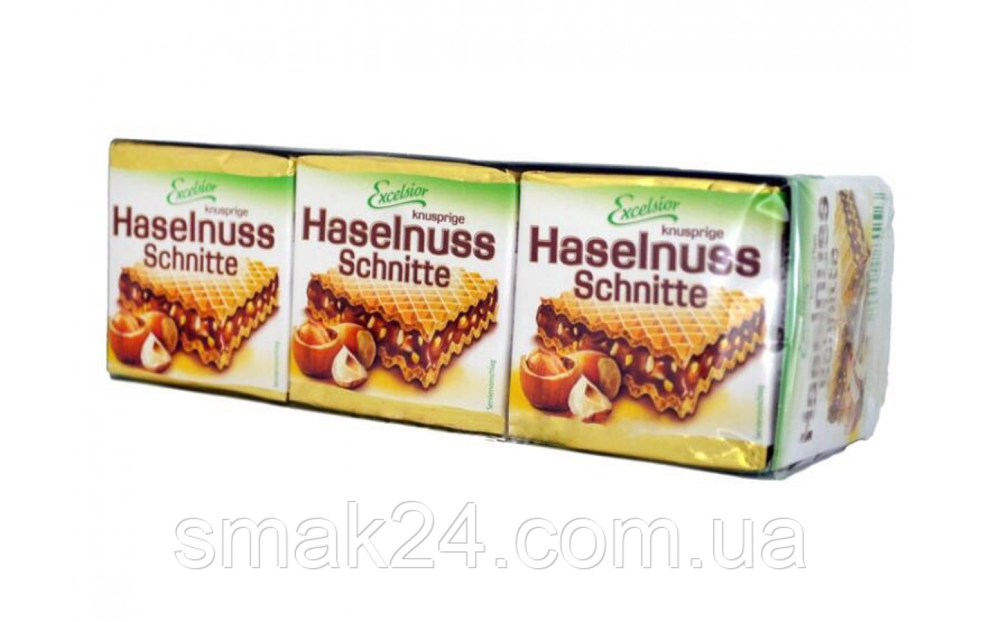Вафлі Excelsior Haselnuss Schnitte з фундуком 250 г/12шт. Германия