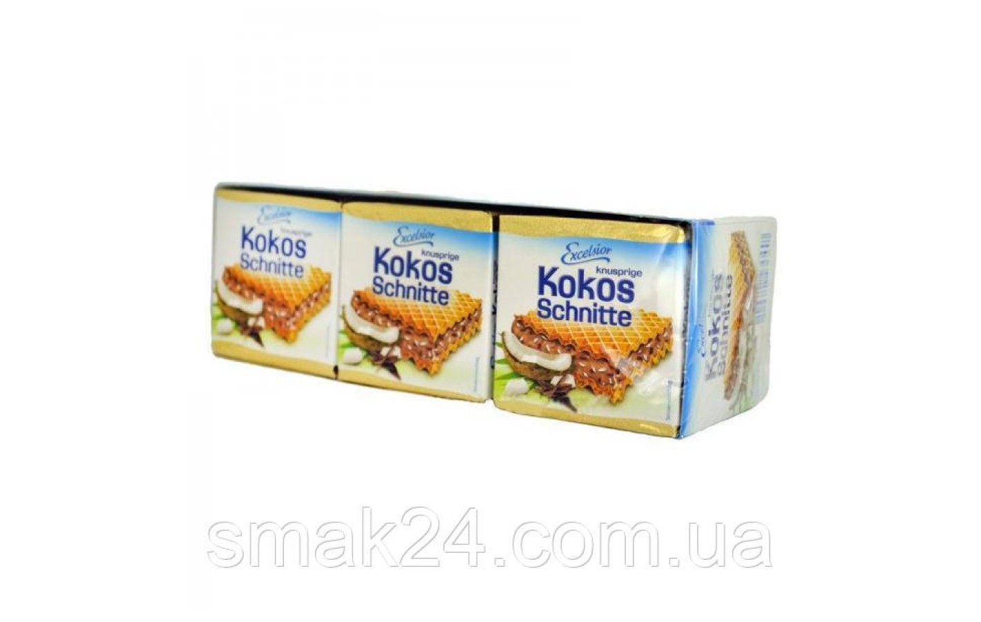 Вафлі Excelsior Kokos Schnitte з кокосом 250 г/12ШТ. ГЕРМІЯ