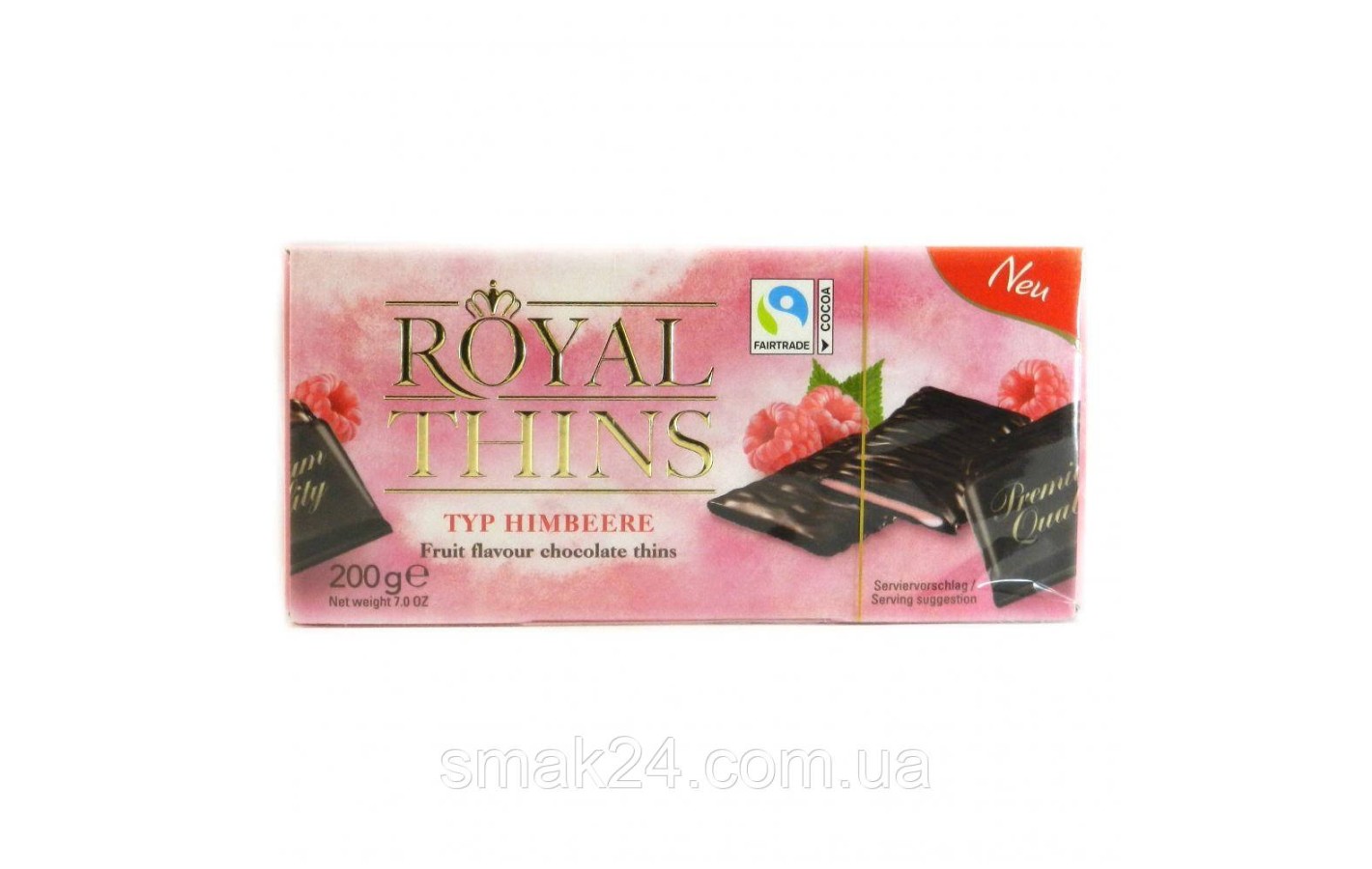 Шоколадні цукерки з малиною ROYAL THINS typ HIMBEERE 200 г Німеччина