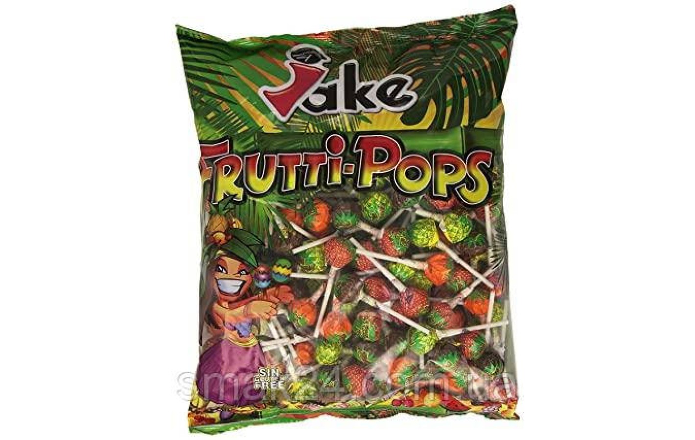 Леденцы на палочке БЕЗ ГЛЮТЕНА БЕЗ ЛАКТОЗЫ Frutti-Pops Jake 1.4кг (200шт) Испания