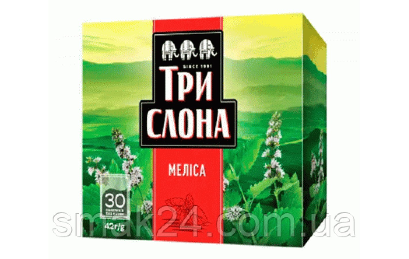 Чай травяной мелисса Три Слона (30 пакетиков х 1,4г) 42г