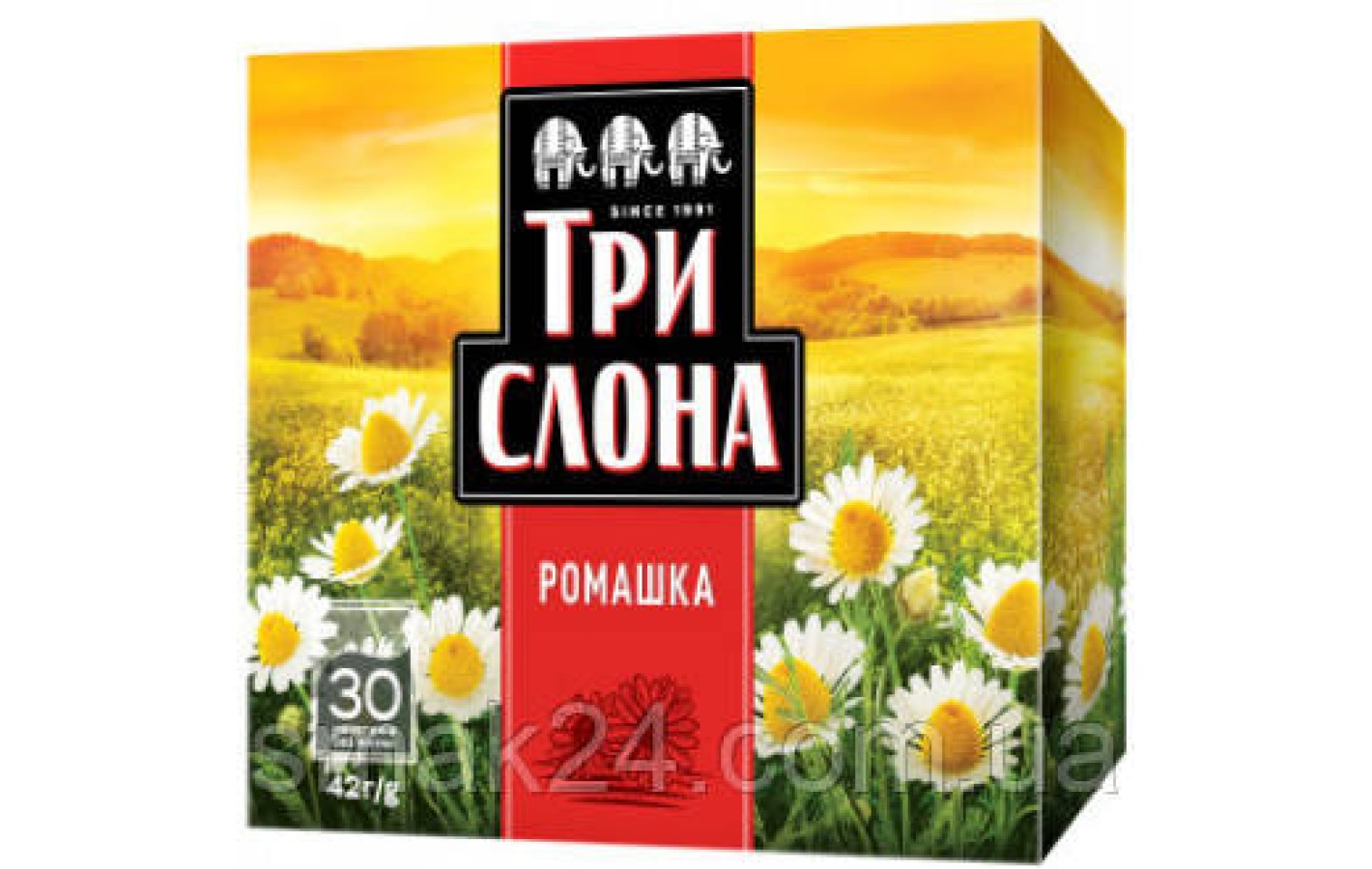Чай травяной ромашка Три Слона (30 пакетиков х 1,4г) 42г