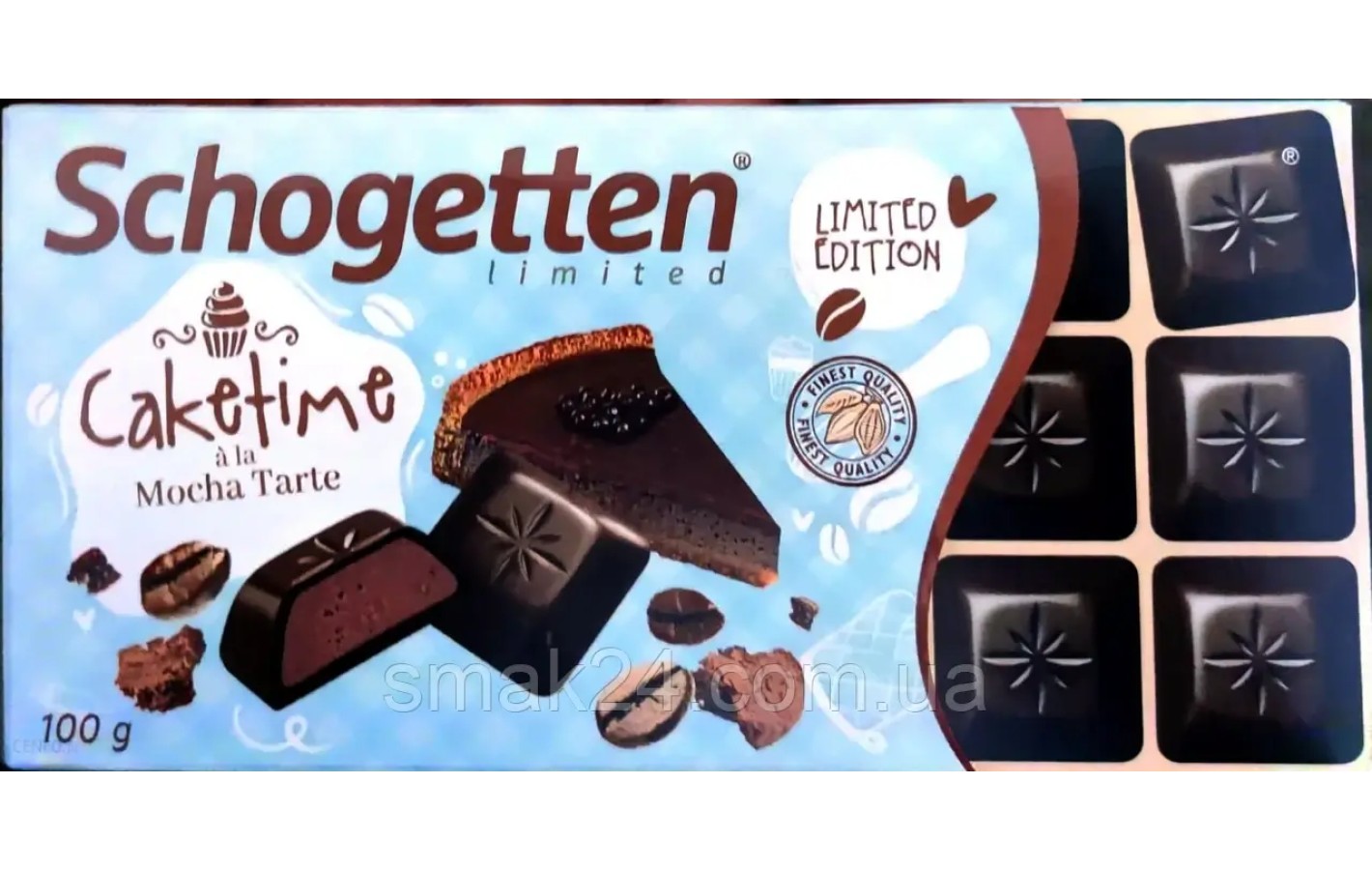Шоколад чорний з бісквітно-кавово-какао-кремовою начинкою Schogetten Limited 100г Німеччина