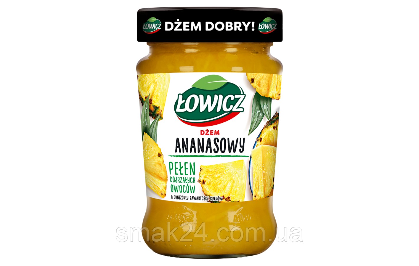 Джем з ананасу з низьким вмістом цукру Lowicz 280г Польща