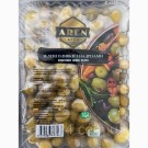 Оливки зеленые с надрезами с косточкой Aren Scratched Green Olives 580г/400г Турция