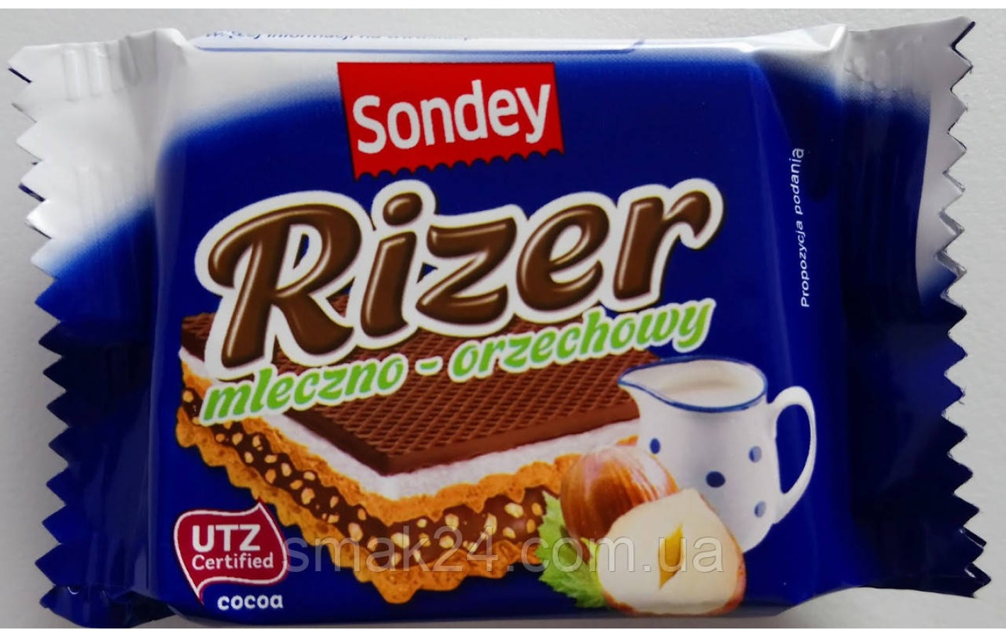 Вафлі з молочно-горіховою начинкою Sondey Rizer (10x25г) 250г Польща