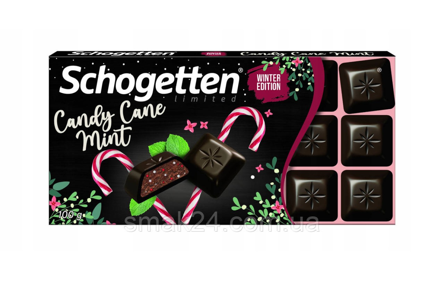 Шоколад чорний з м'ятою Schogetten Candy Cane Mint 100г Німеччина