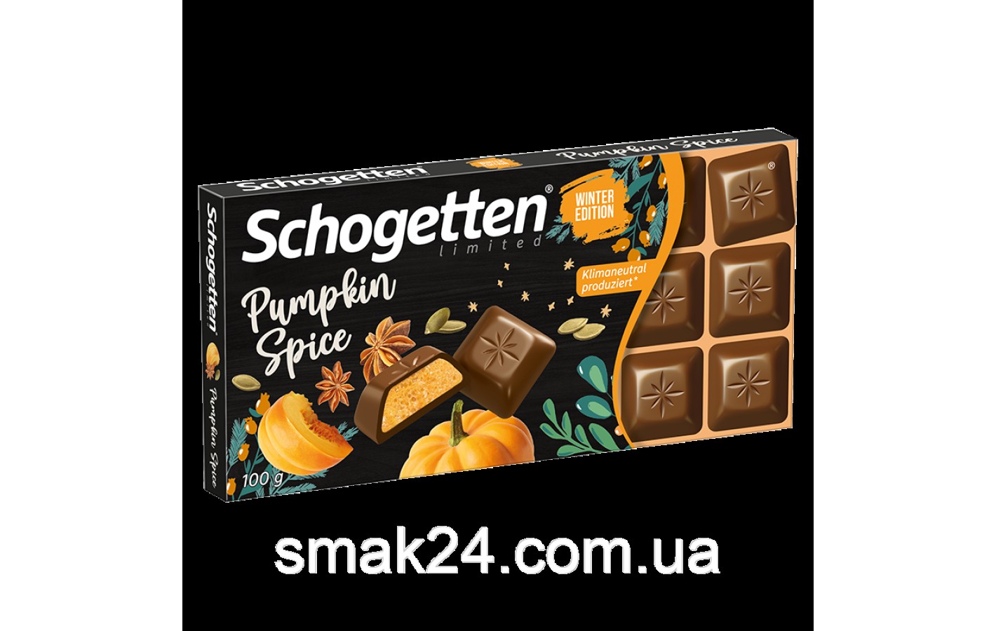 Шоколад молочний з гарбузом та кардамоном Schogetten Pumpkin Spice 100г Німеччина