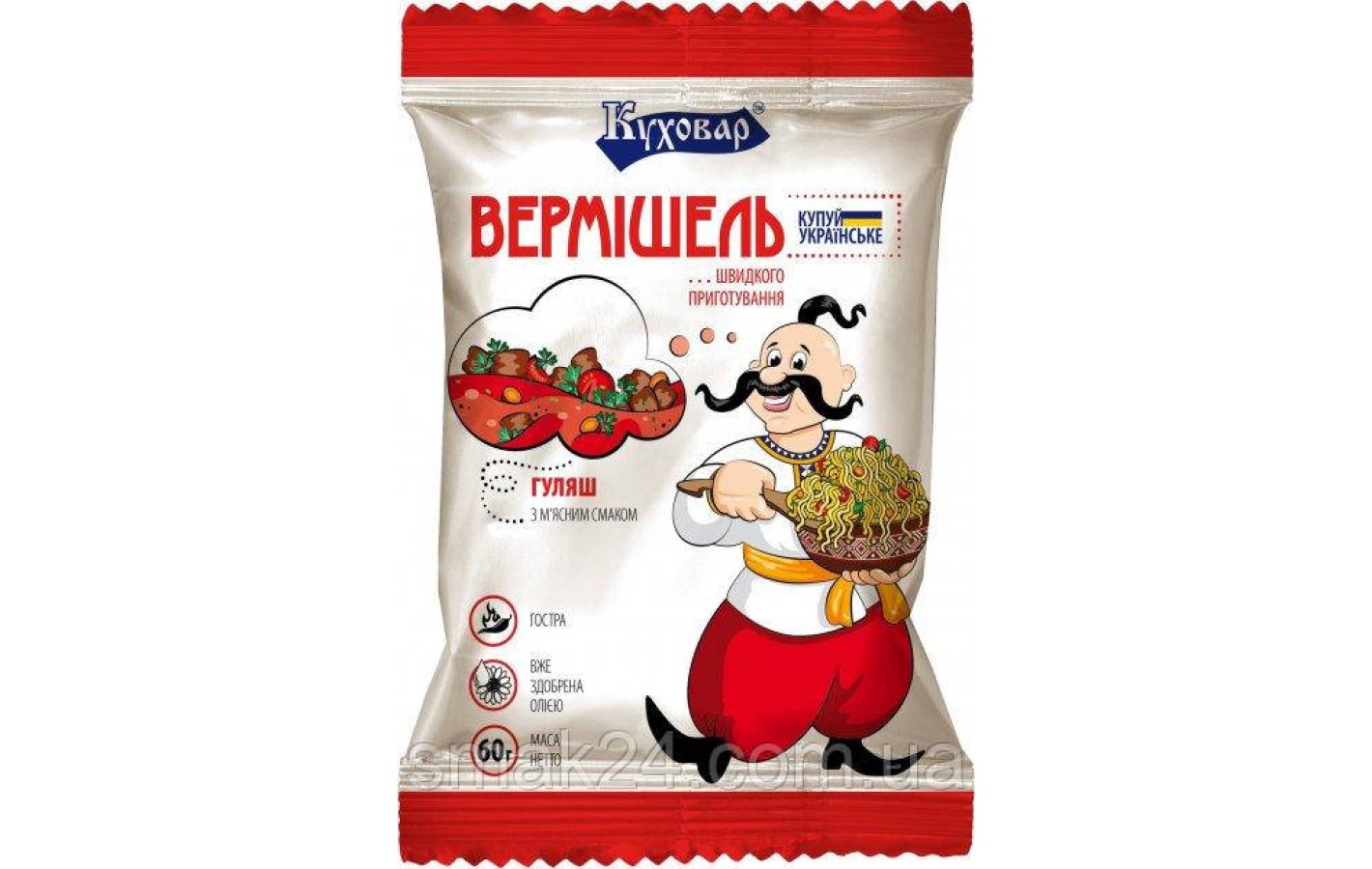 Вермишель быстрого приготовления со вкусом Бульона с домашней курицы Куховар 60г