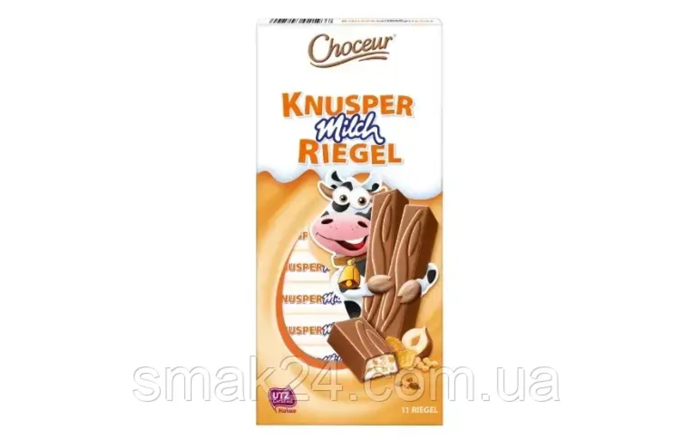 Шоколад молочний зі шматочками фундуку та пластівцями Chateau Knusper Milch Riegel 200г Німеччина