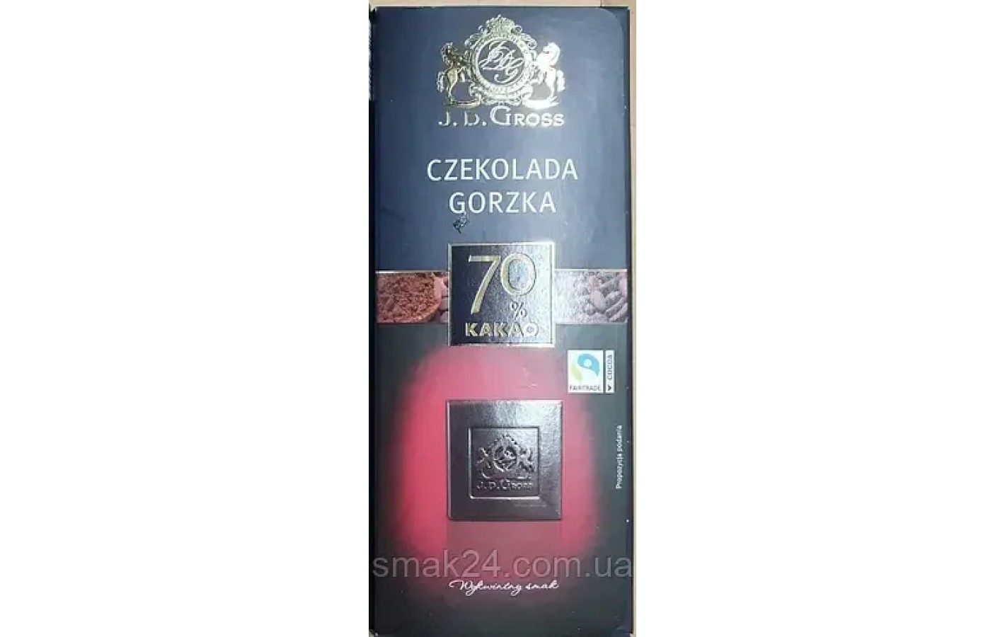 Шоколад темный 70% какао J.D. Gross Czekolada Gorzka 125г Германия