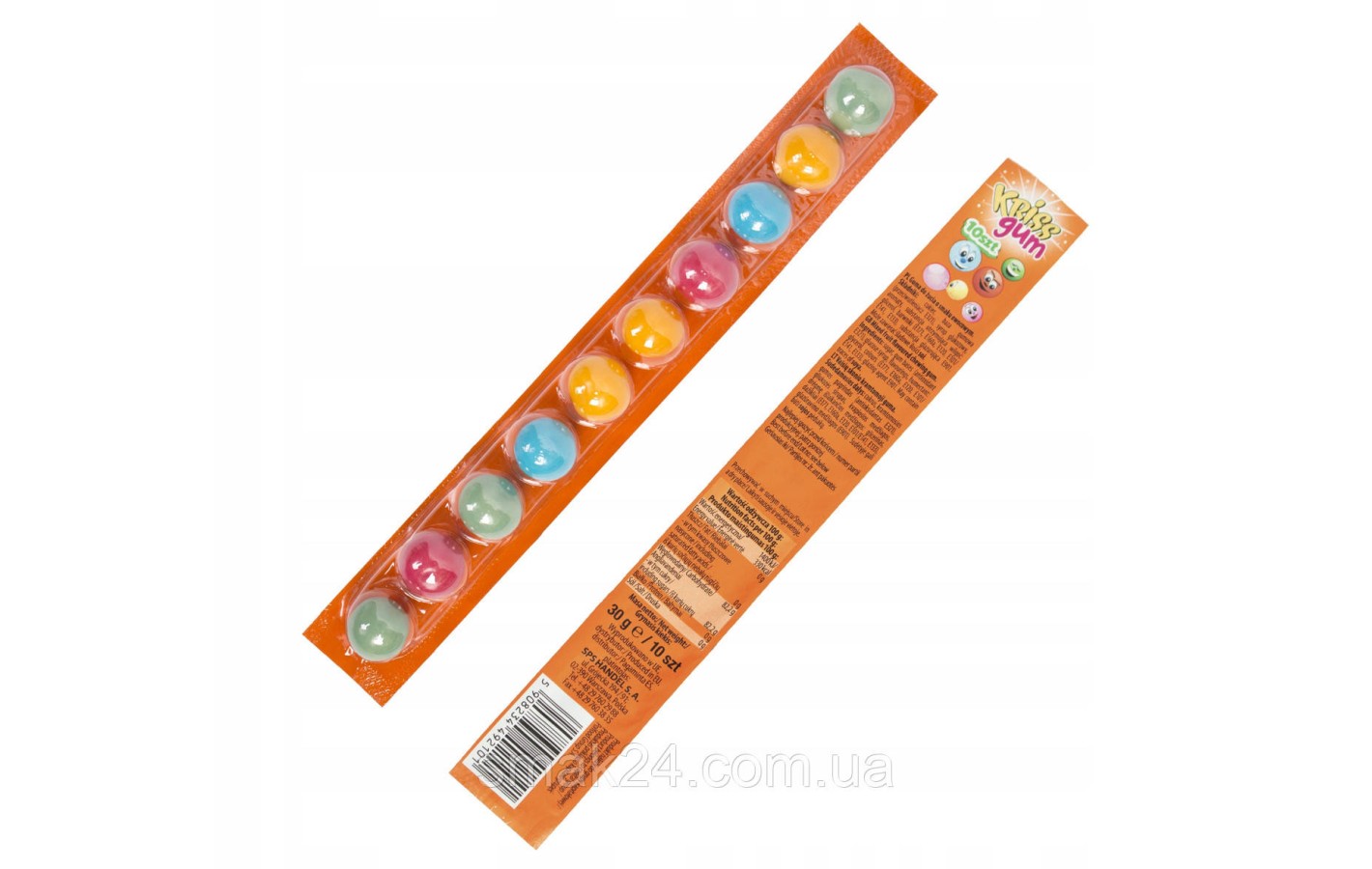 Жувальна гумка з фруктовими смаками KRISS GUM 1 шт (10х3г) Польща