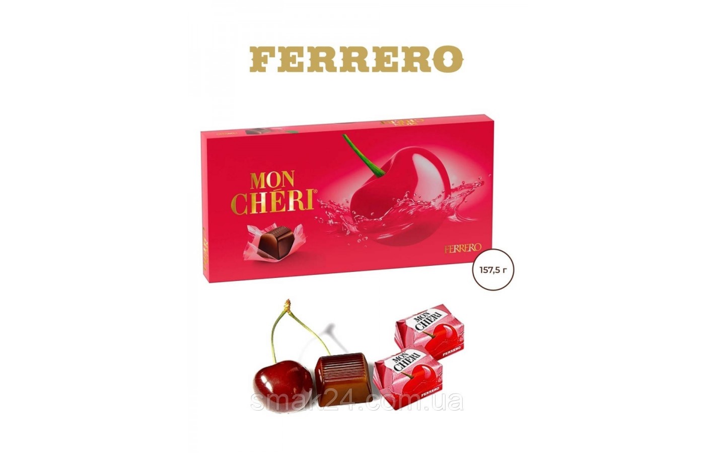 НОВИНКА! Цукерки Праліне Мон Чері Ferrero Mon Cheri Piemont-Kirsche (15шт+3шт) 189 г Німеччина