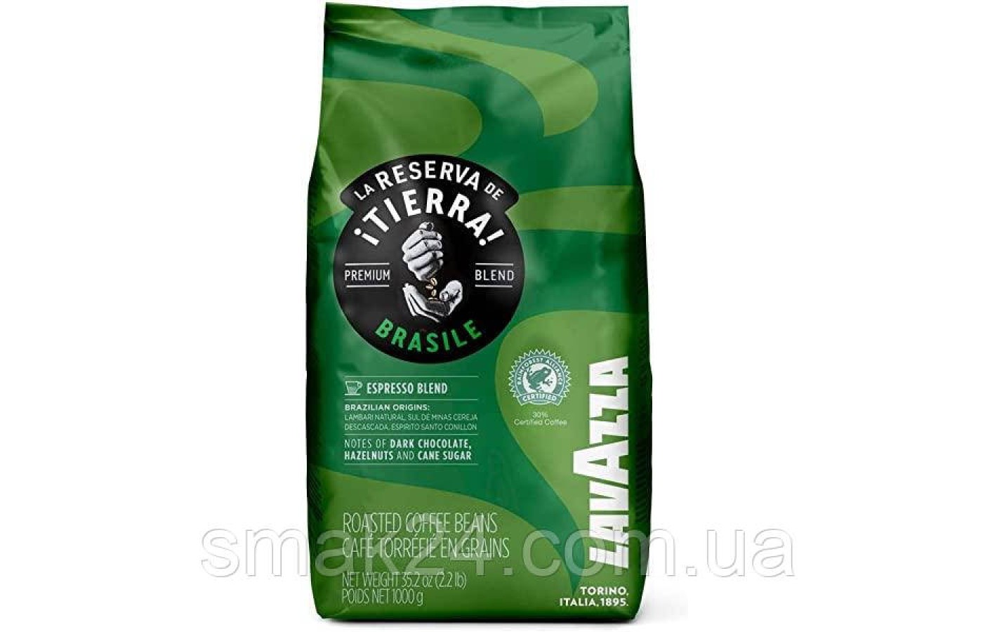 Кофе в зернах LavAzza Itierra espresso blend notes of dark chocolate hazernuts and cane sugar 1кг Италия