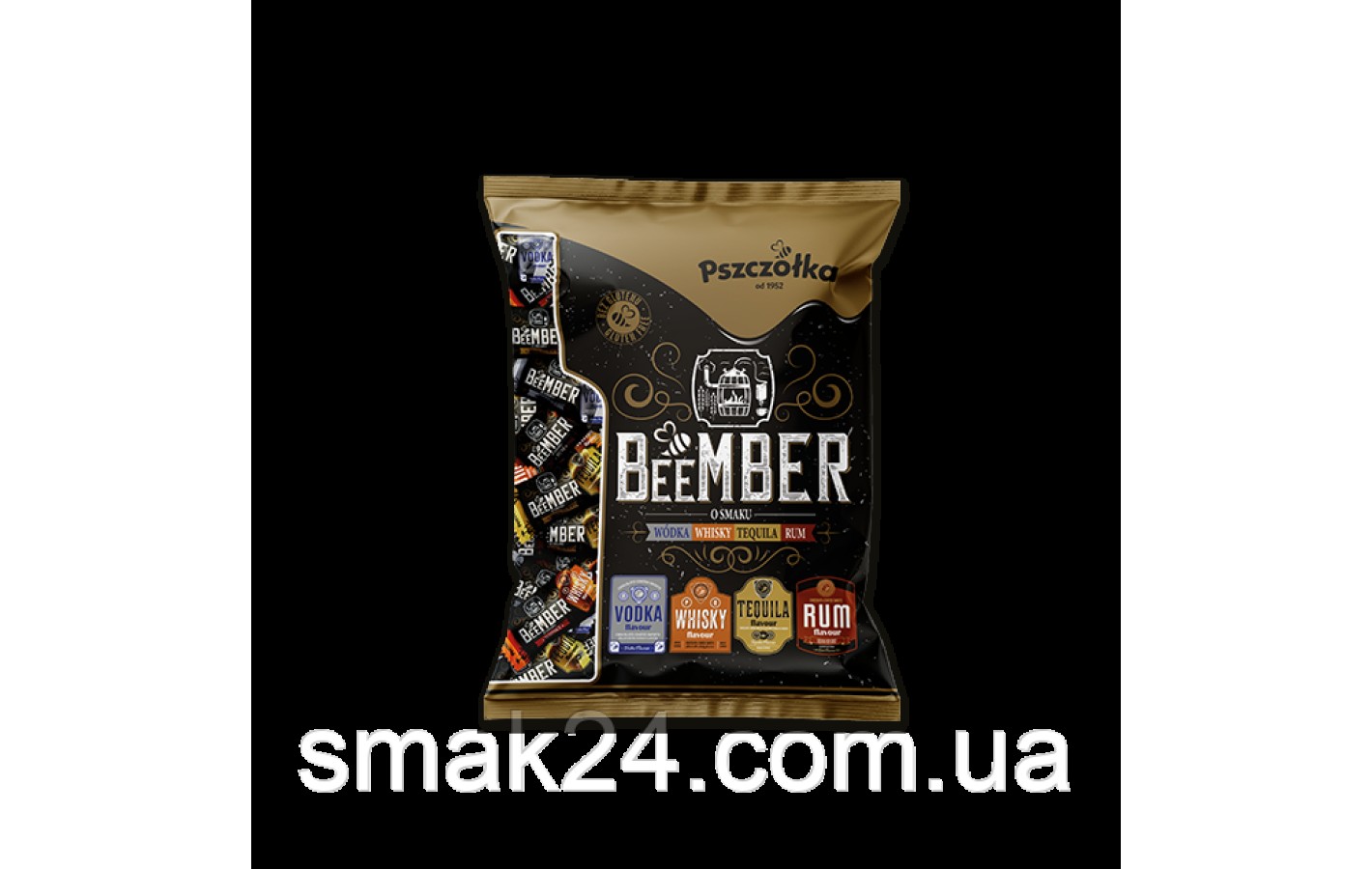 Шоколадные конфеты с ликером 4 вкуса BeeMBER (ром, текила, водка, виски) 1кг Польша