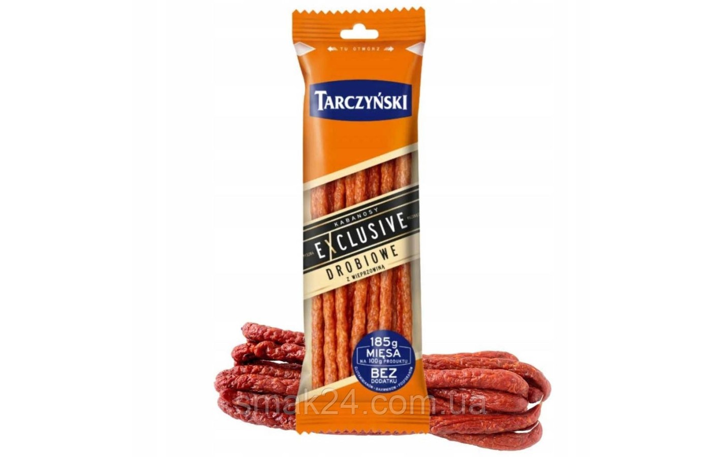 Ковбаски Кабанос зі свинини, БЕЗ ГЛЮТЕНА, TARCZY ⁇ SKI Exclusive Kabanosy 170 г Польща