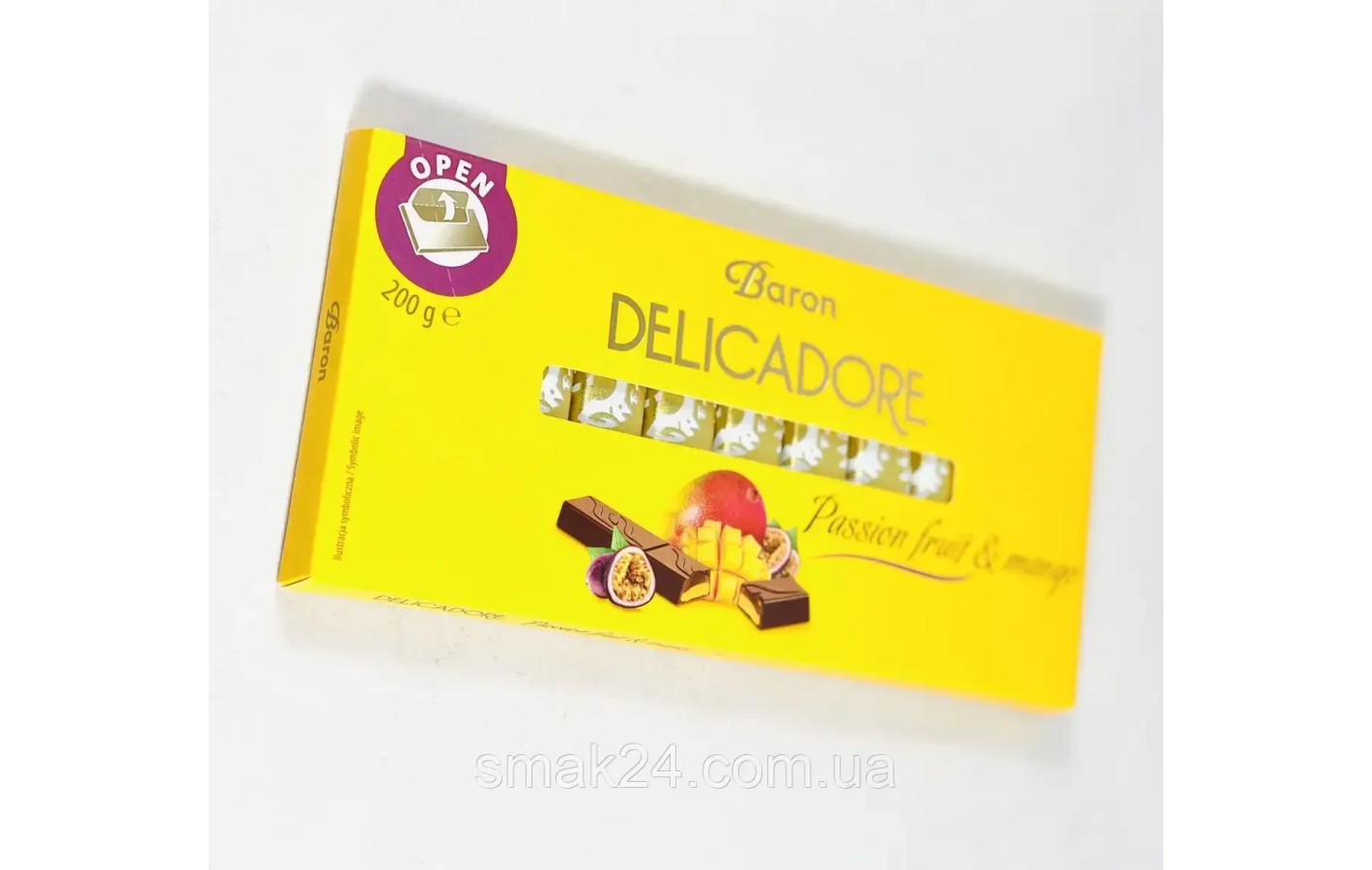 Шоколад молочний Маракуя та Манго Delikador Baron PASSION FRUIT&MANGO Польща 200 г