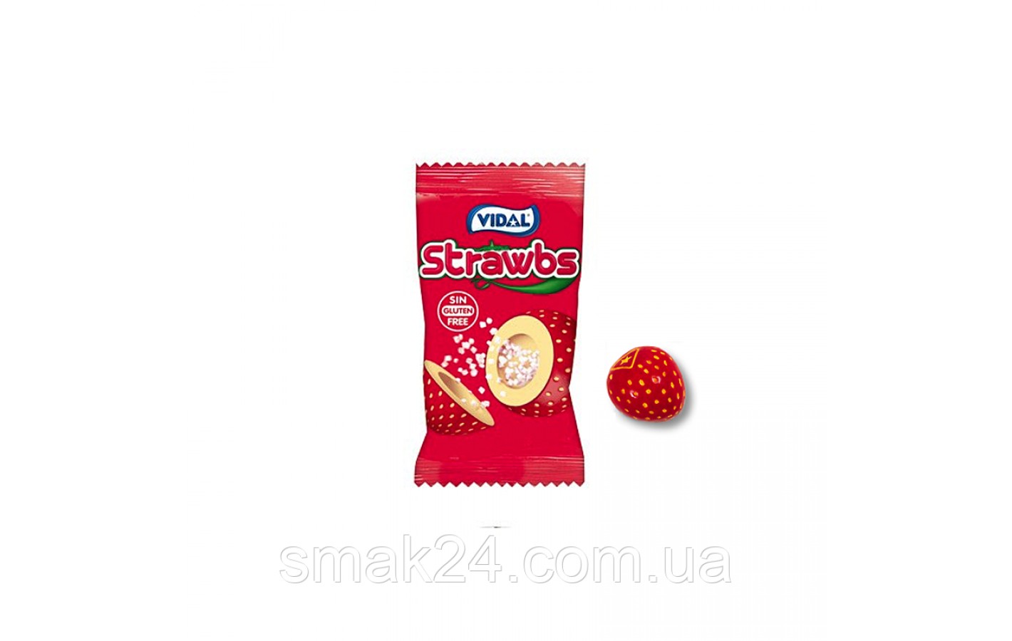 Жевательные резинки БЕЗ ГЛЮТЕНА Vidal Strawbs (200шт х 5г) Испания
