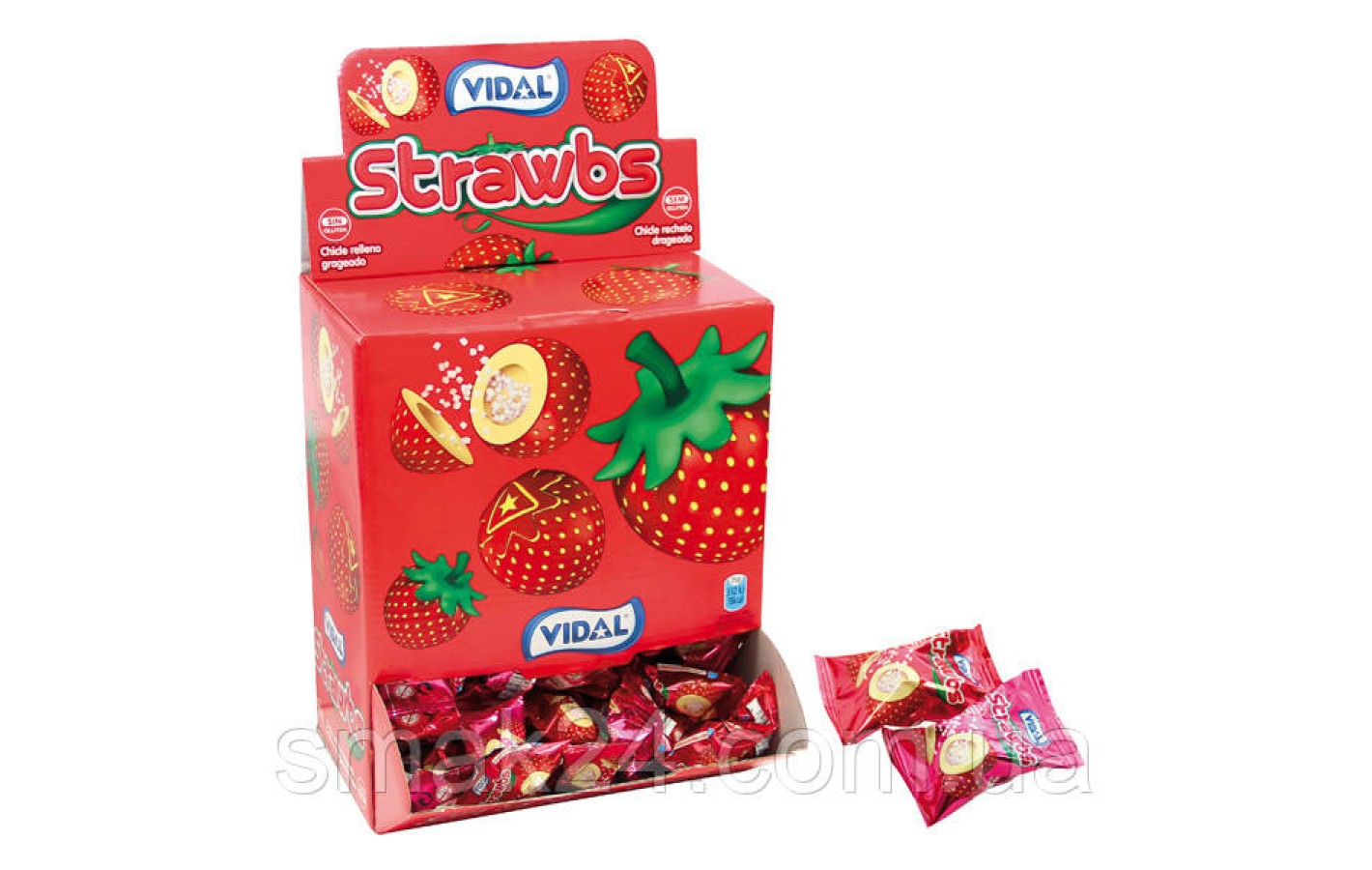 Жевательные резинки БЕЗ ГЛЮТЕНА Vidal Strawbs (200шт х 5г) Испания