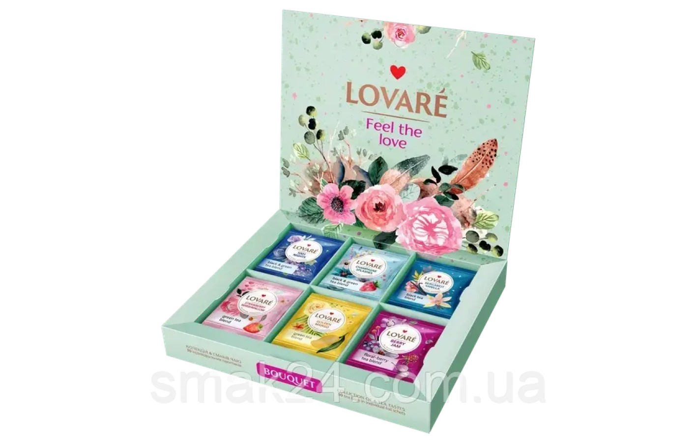 Чай набор Lovare Bouquet 6 видов по 5 пакет (30шт) в сумочке