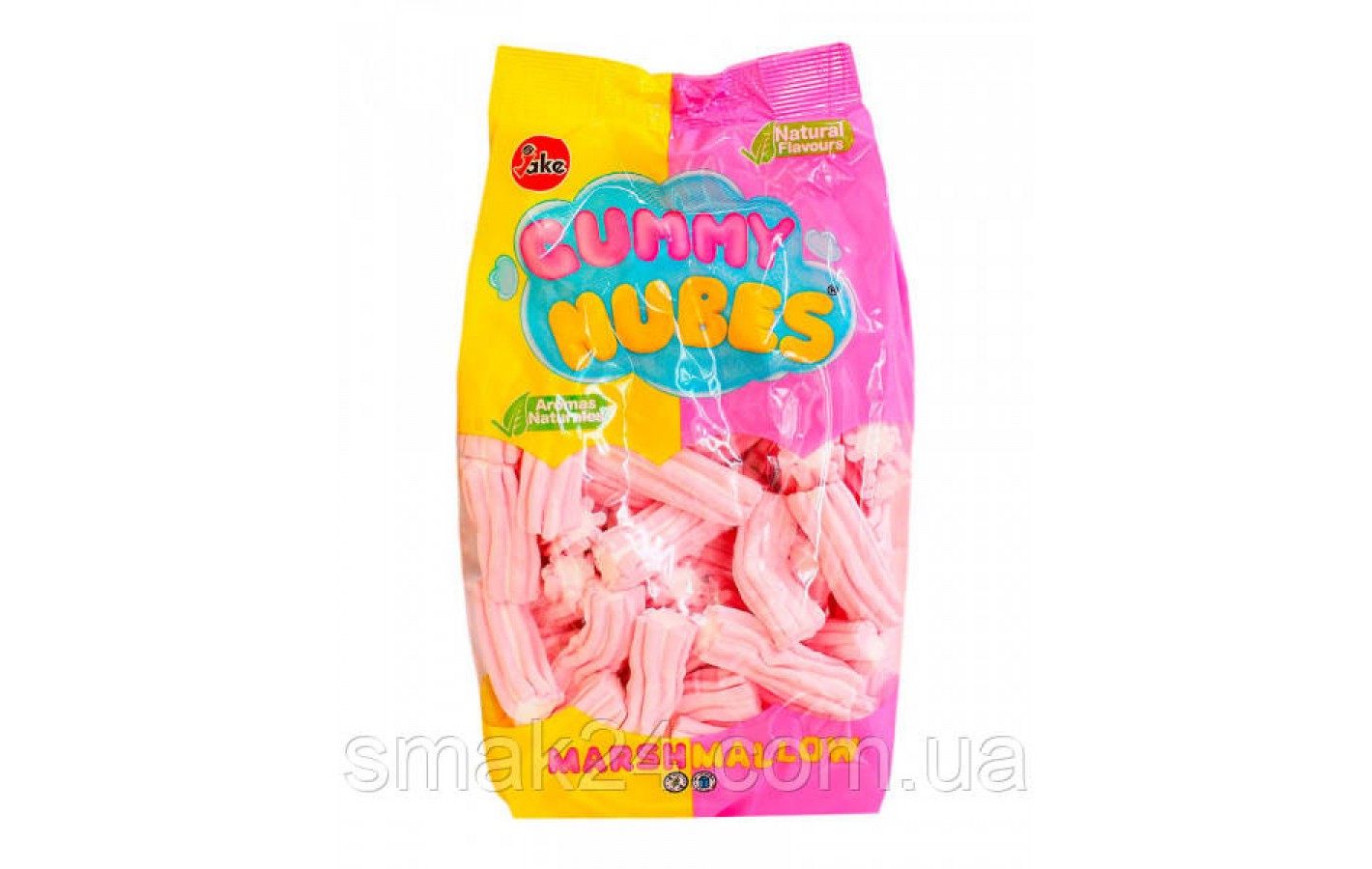 Зефір Маршмелоу БЕЗ ГЛЮТЕНА І ЛАКТОЗИ Gummy Nubes Marshmallow Jake Rayados Striped 500 г Іспанія