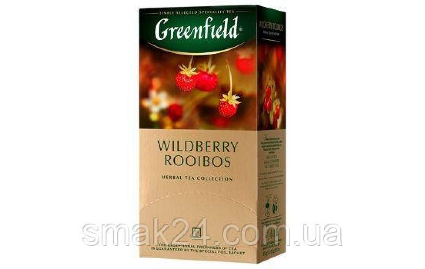 Чай травяной с кусочка земляники и клюквы Greenfield «Wildberry Rooibos» (25 пакетиков х 1.5г) 37.5г
