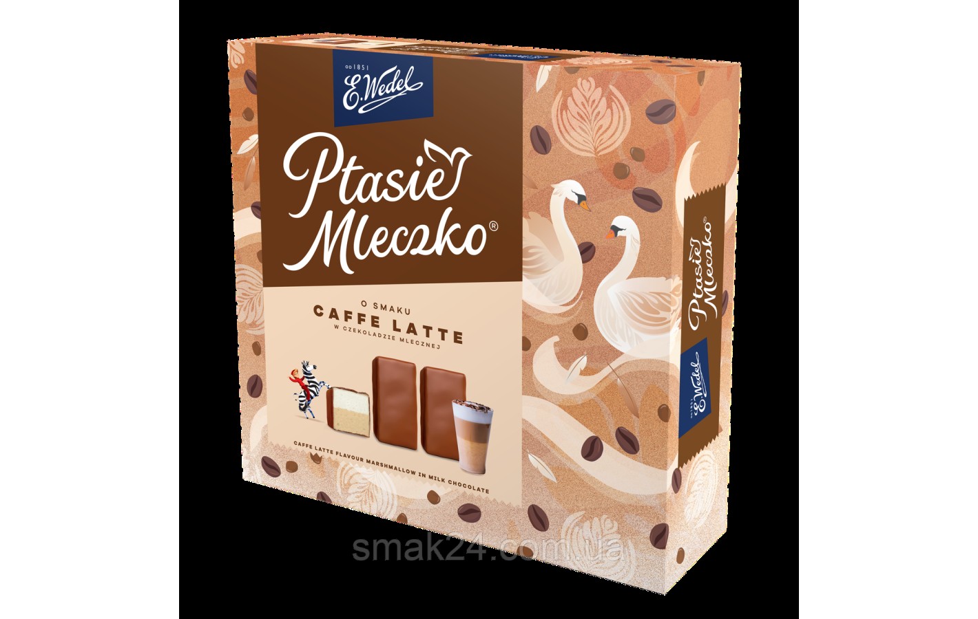 Конфеты птичье молоко со вкусом кофе латте в молочном шоколаде E.Wedel Ptasie Mleczko 340г Польша