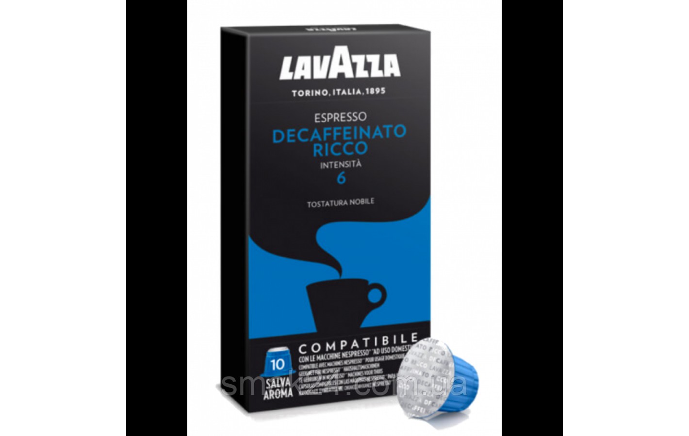 Кава в капсулах Lavazza Espresso Decaffeinato Ricco №6 Intensity (10 шт) 50г Італія