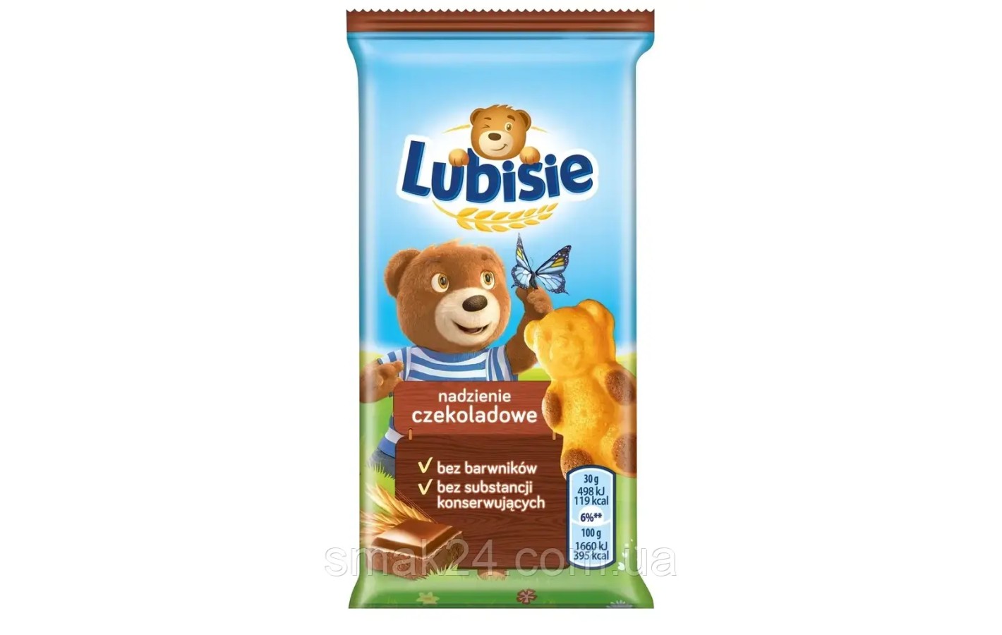 Печенье Мишка Барни с шоколадным кремом БЕЗ КРАСИТЕЛЕЙ И КОНСЕРВАНТОВ Lubisie 30г Mondelez Польша