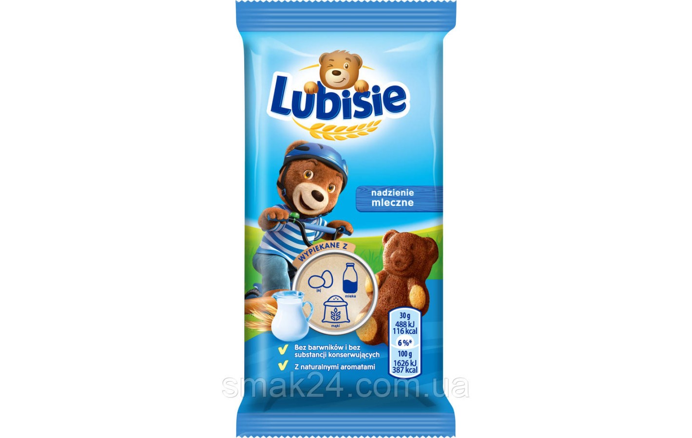 Печиво Ведмедик Барні з молочним кремом БЕЗ КРАСТЕЛІВ І КОНСЕРВАНІВ Lubisie 30 г Mondelez Польща