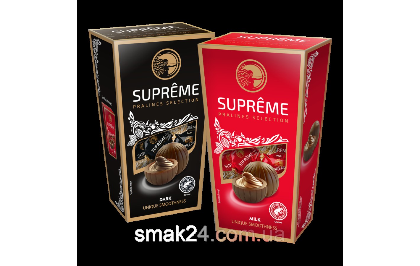 Конфеты шоколадные Премиум класса с темным Какао-Кремом Supreme Pralines Selection 150 г Польша